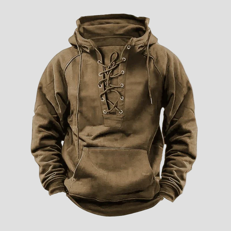 Men’s Outdoor Hoodie with Drawstring and Kangaroo Pocket