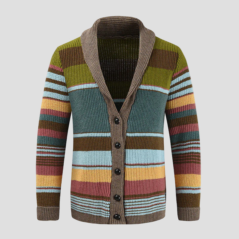 Colorful Knitted Men’s Cardigan