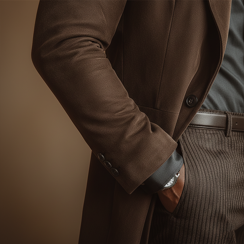 Vintage Mid-Length Suede Coat