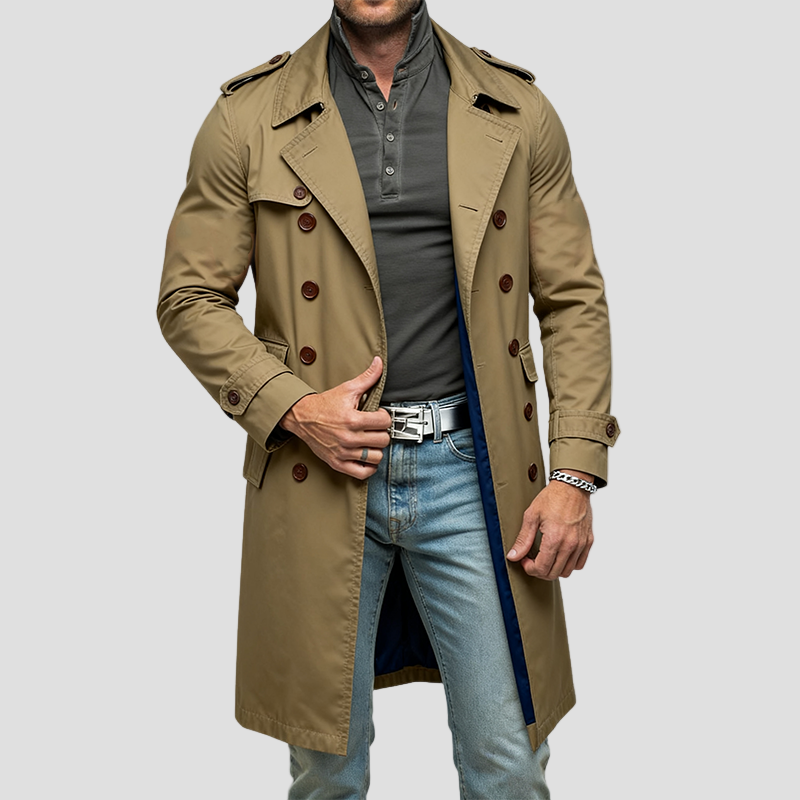 Double-Breasted Cotton Men’s Coat