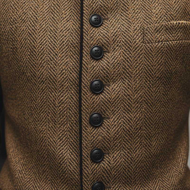 Retro Men’s Wool Herringbone Coat