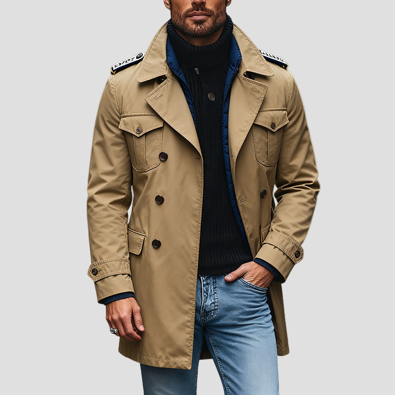 Mid-Length Cotton Men’s Coat