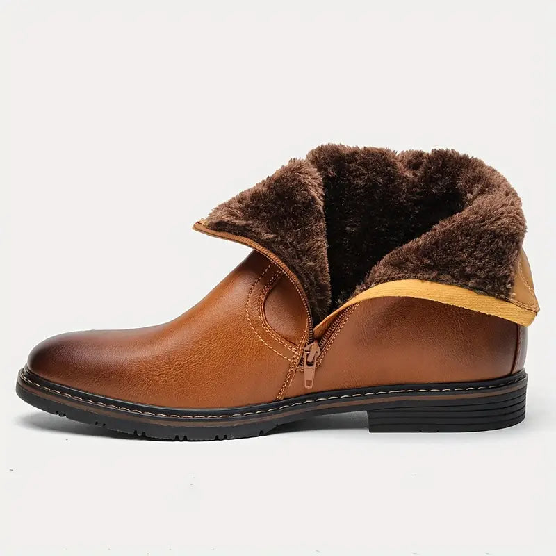 Men’s Insulated Zip-Up Leather Boots