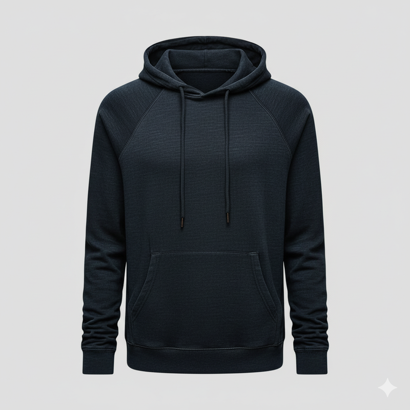 Men’s Retro Solid Hoodie with Kangaroo Pocket