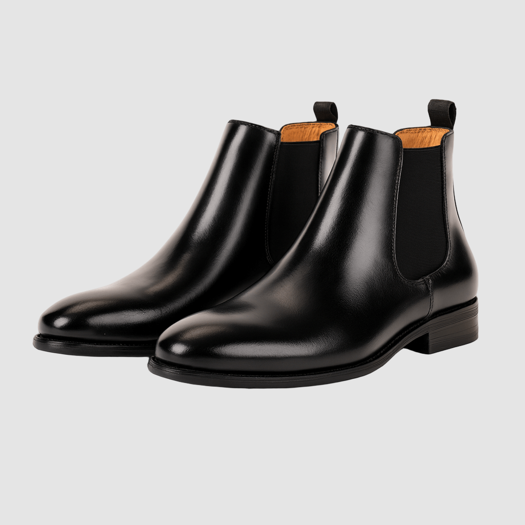 Polished Leather Chelsea Boots
