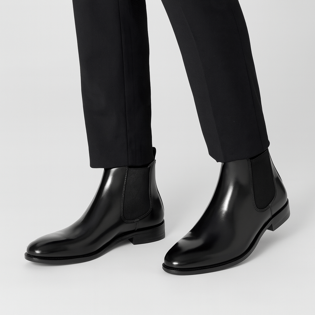 Polished Leather Chelsea Boots