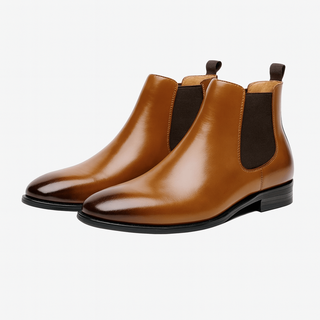 Polished Leather Chelsea Boots