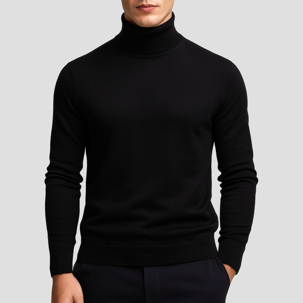 Solid-Colour Men’s Turtleneck Sweater