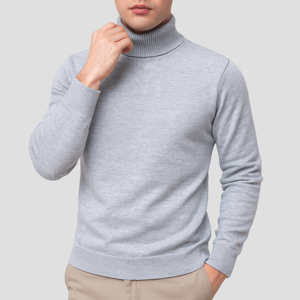 Solid-Colour Men’s Turtleneck Sweater