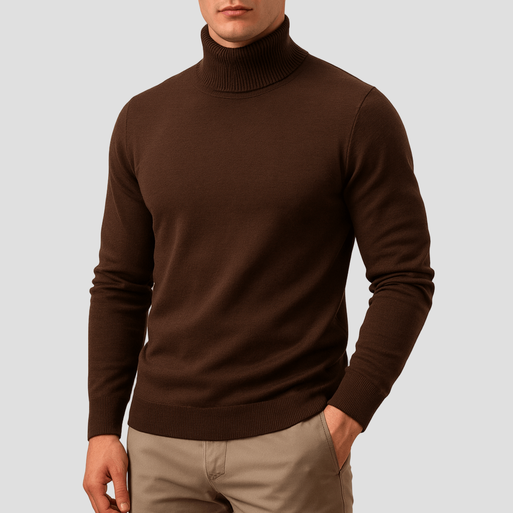 Solid-Colour Men’s Turtleneck Sweater
