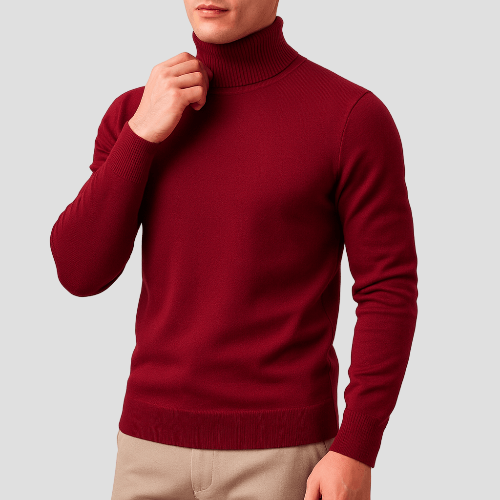 Solid-Colour Men’s Turtleneck Sweater
