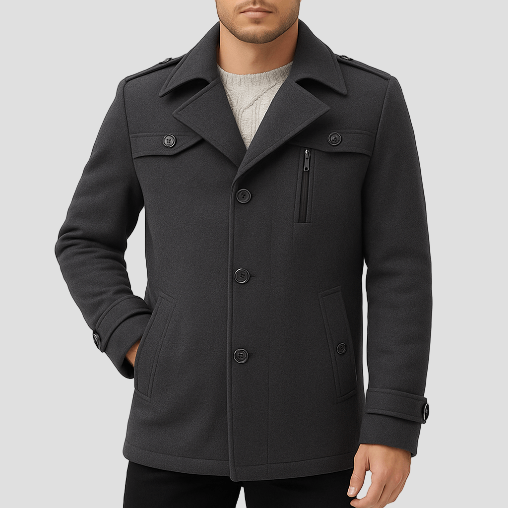 Elegant Slim-Fit Men’s Trench Coat