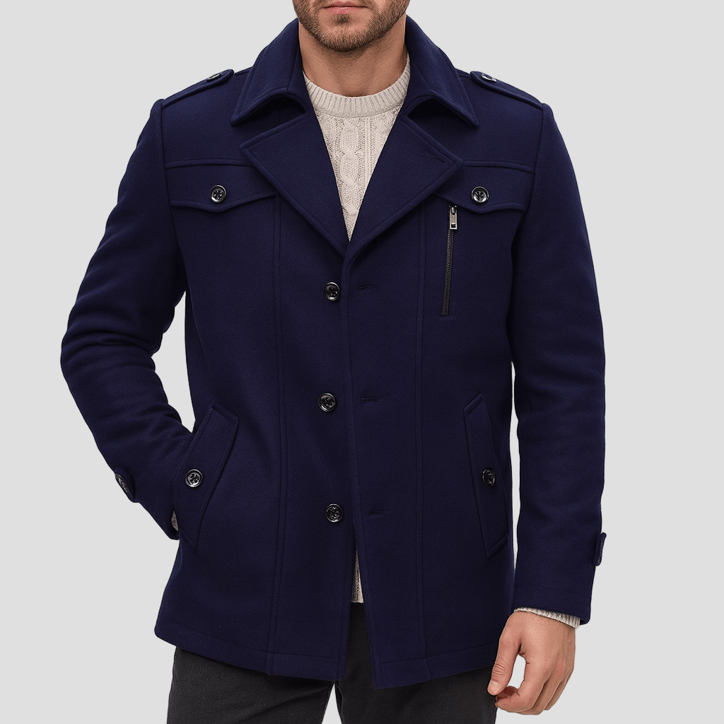 Elegant Slim-Fit Men’s Trench Coat