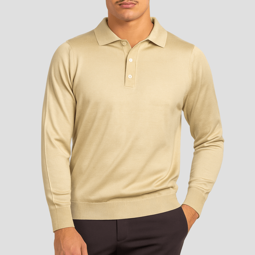 Men's Elegant Wool Polo Sweater