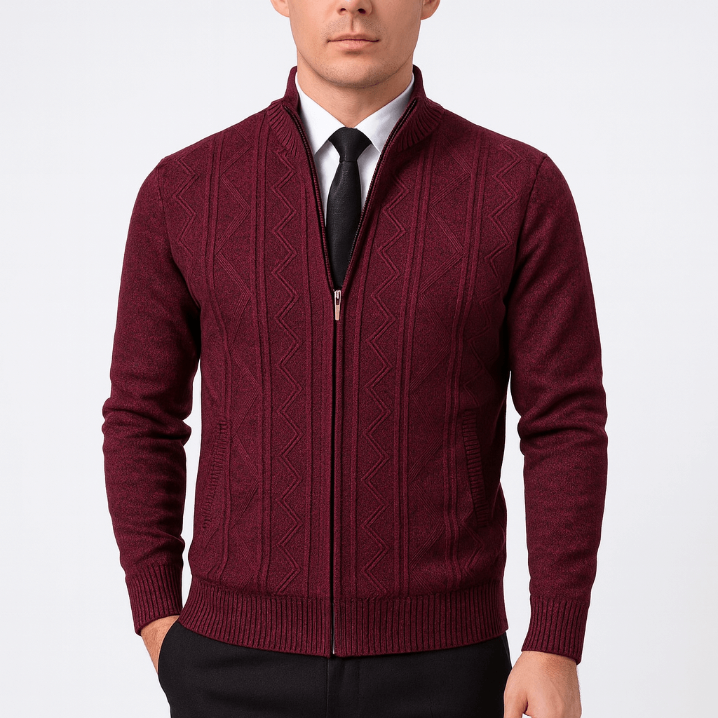Zip-Up Knitted Cardigan