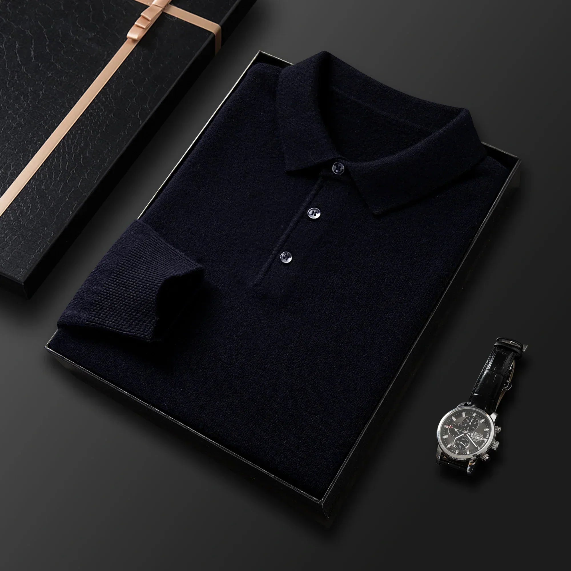 High-Quality Men’s Polo Sweater