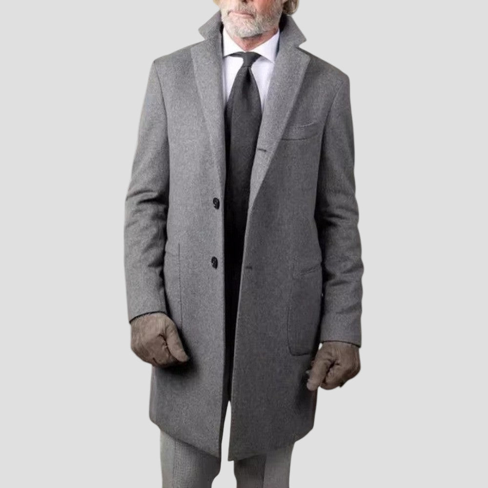 Slim-Fit Men’s Wool Coat