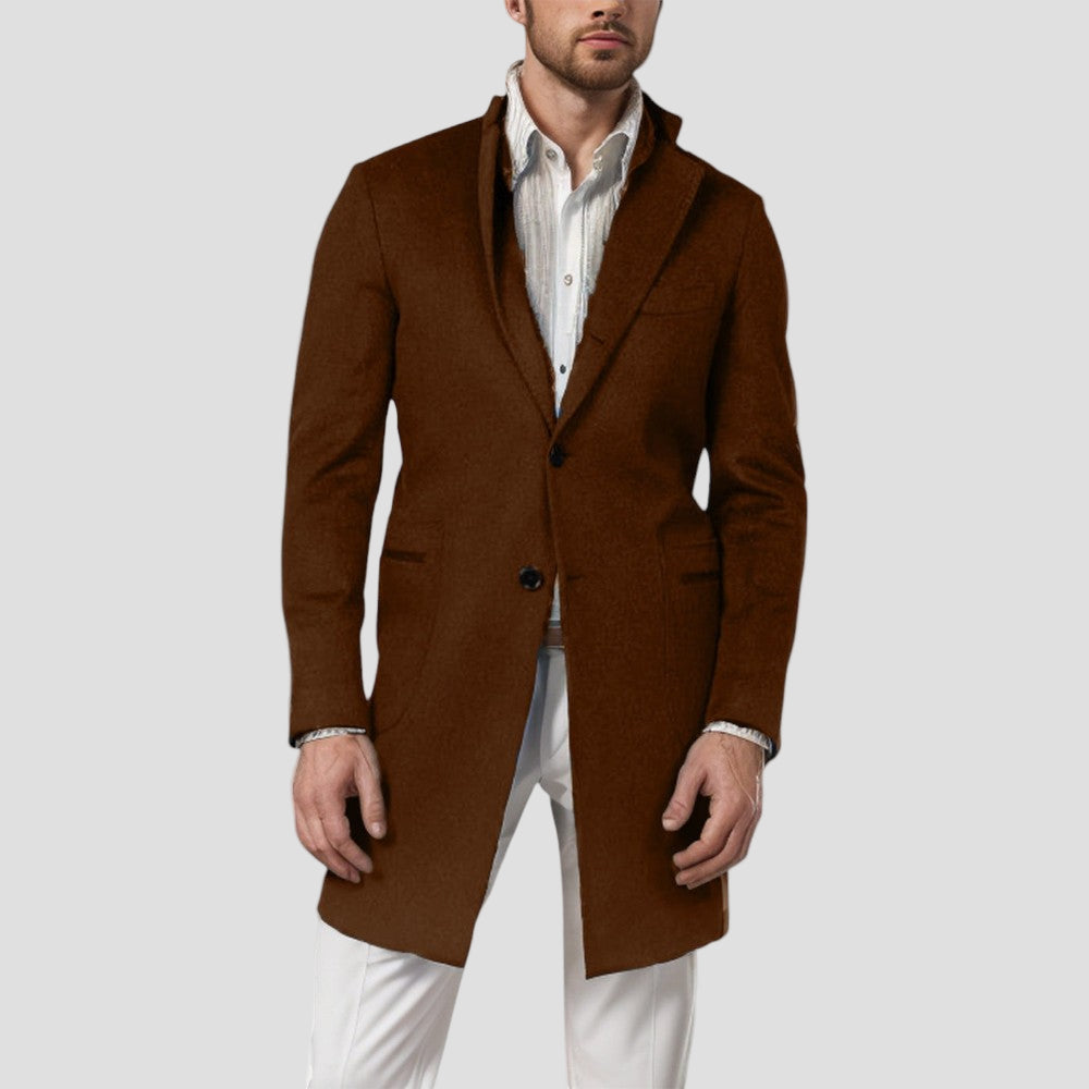 Slim-Fit Men’s Wool Coat