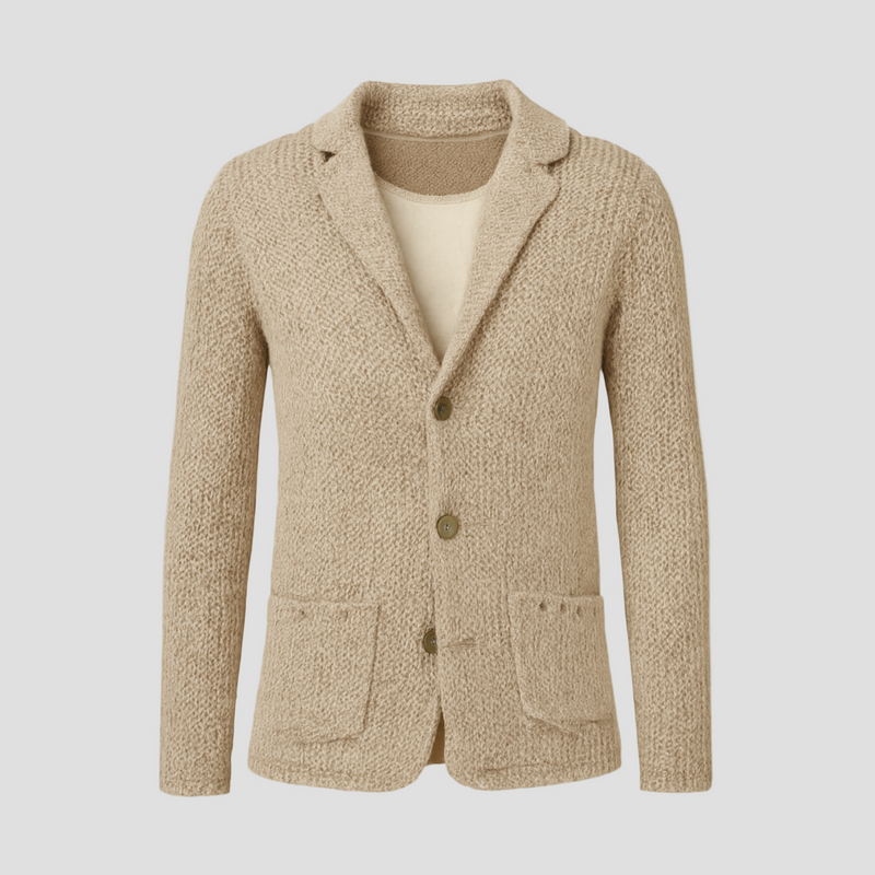 Retro Knitted Cardigan with Pockets and Collar