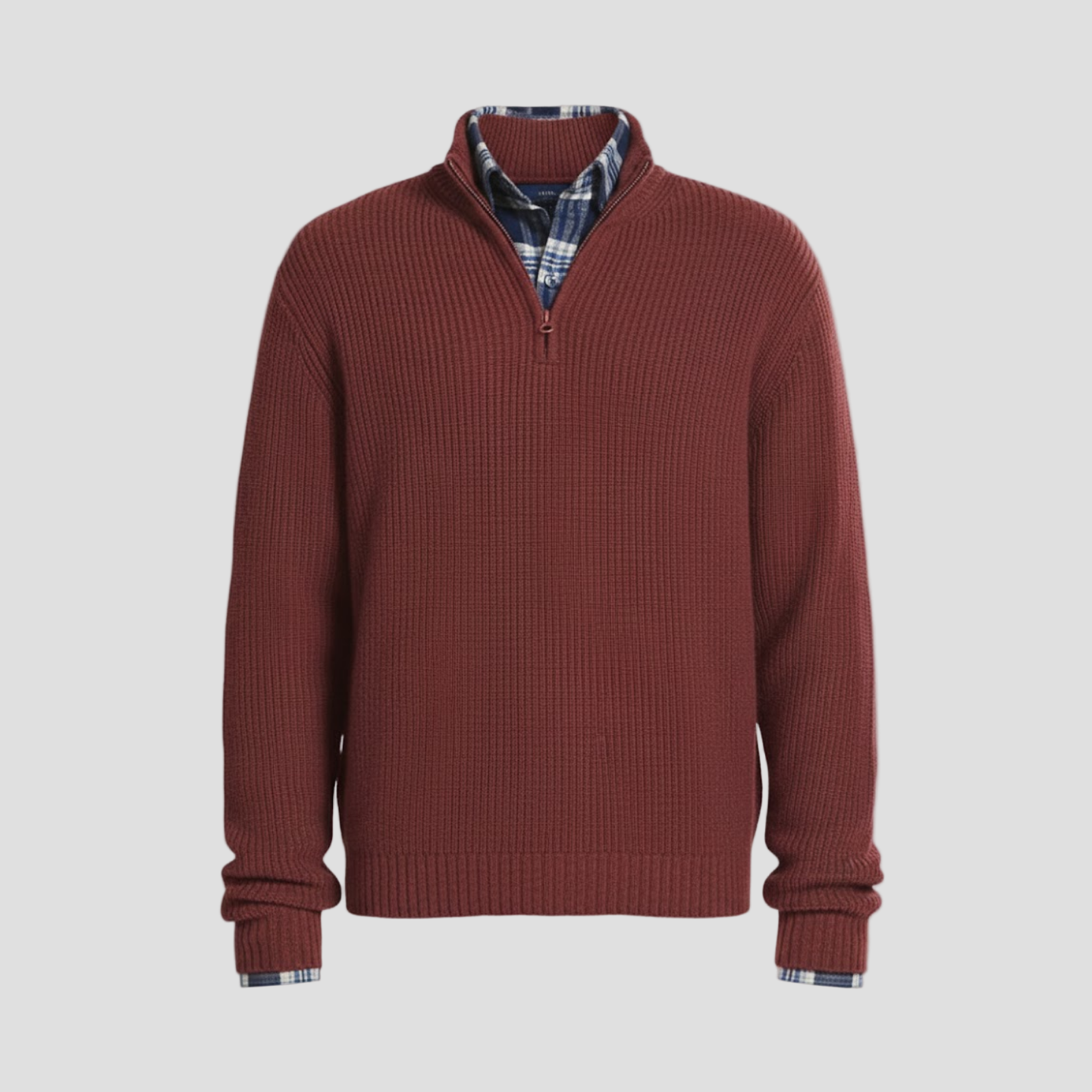 Men's Cashmere Business-Casual Zip Sweater