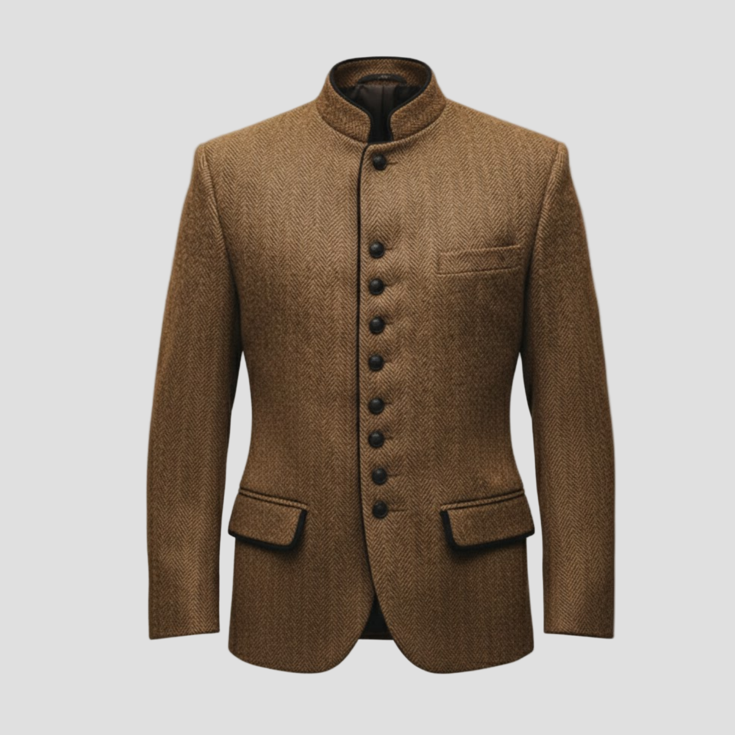 Retro Men’s Wool Herringbone Coat