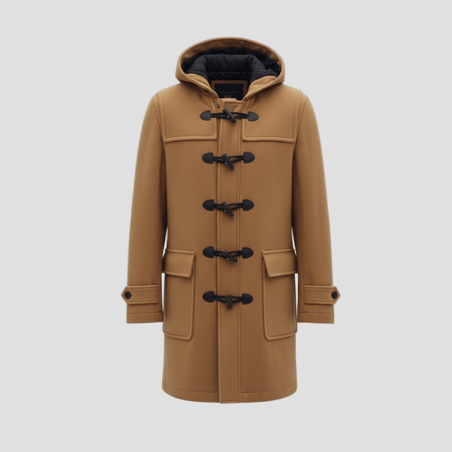 Wool Men’s Coat with Hood
