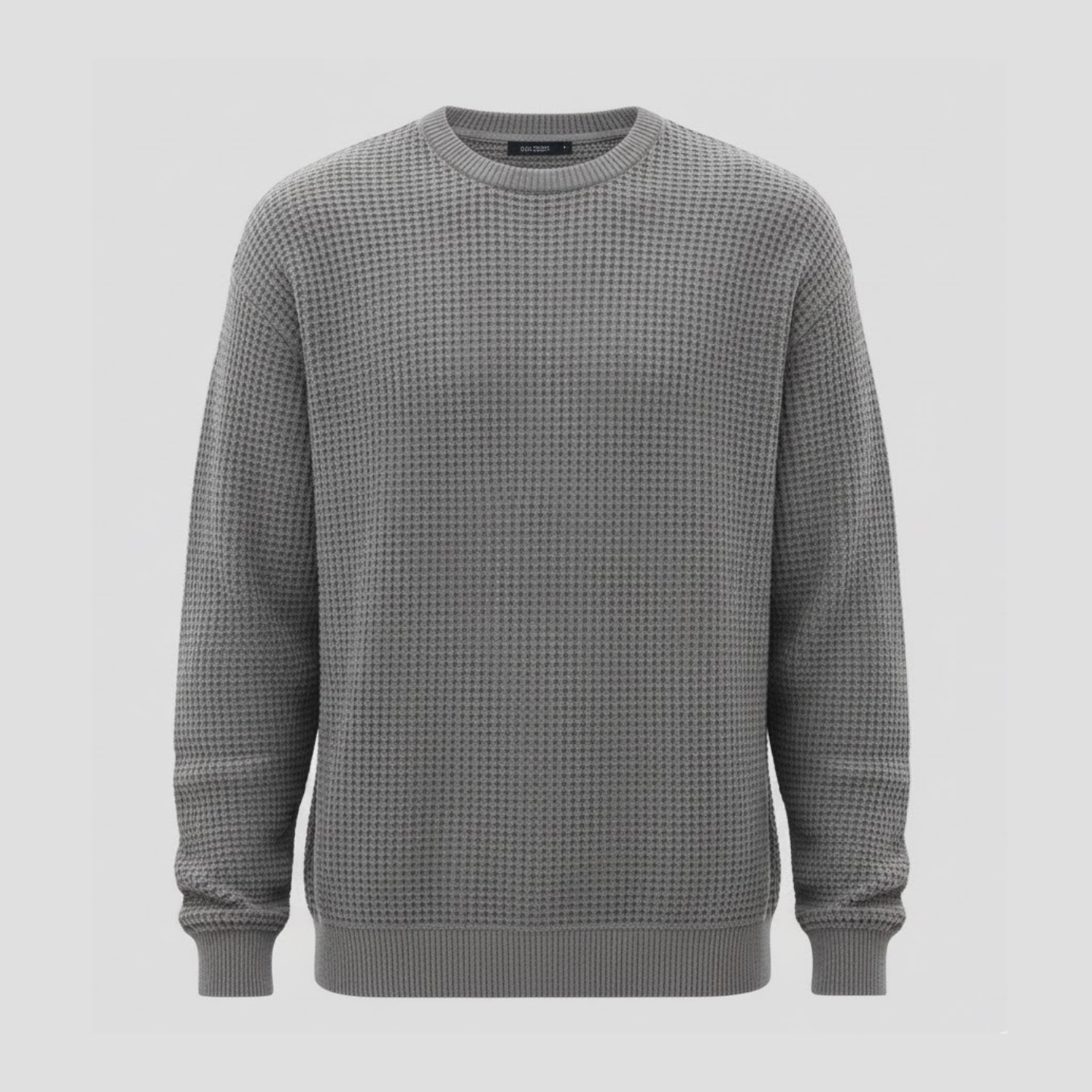 Men’s Solid Waffle Crewneck Sweatshirt