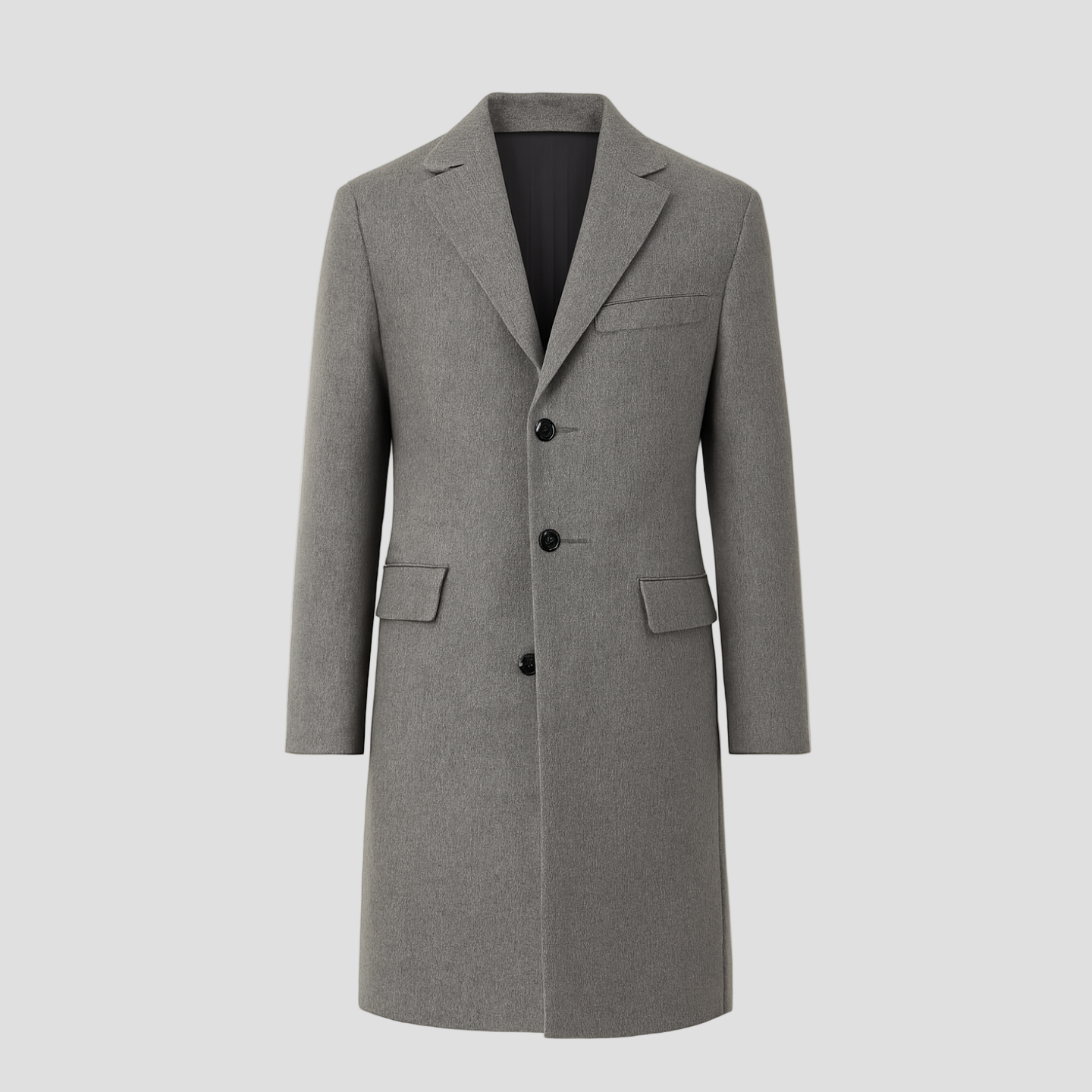 Elegant Men’s Coat with Straight Closure and Classic Collar