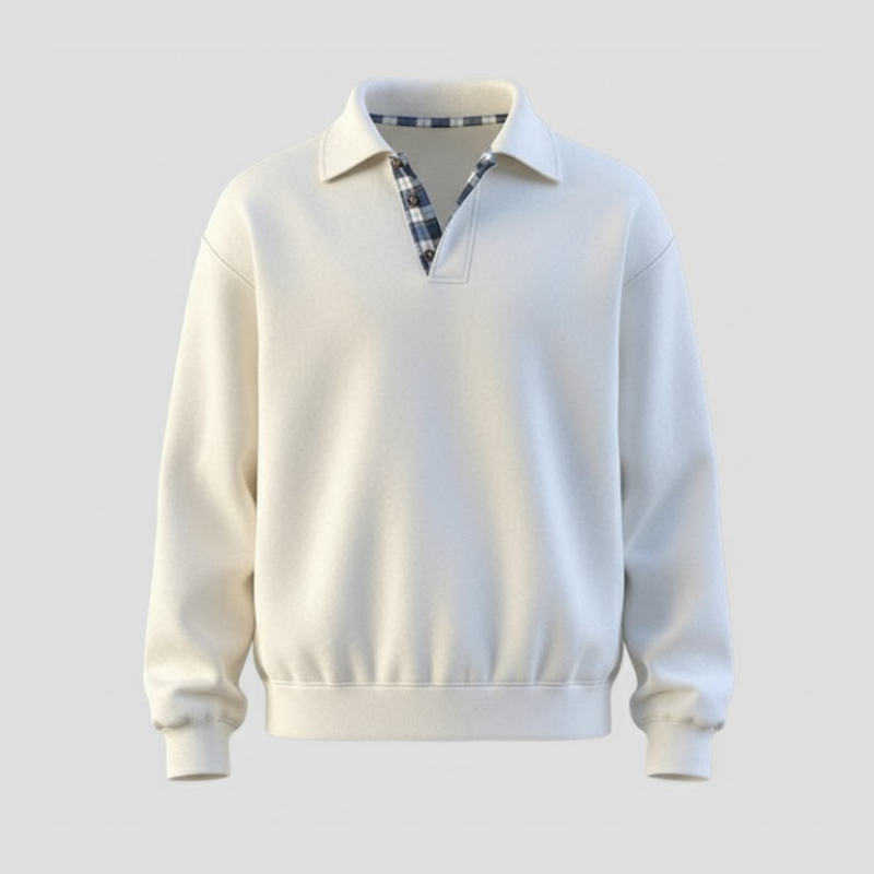 Men’s Relaxed Solid Long-Sleeve Sweatshirt