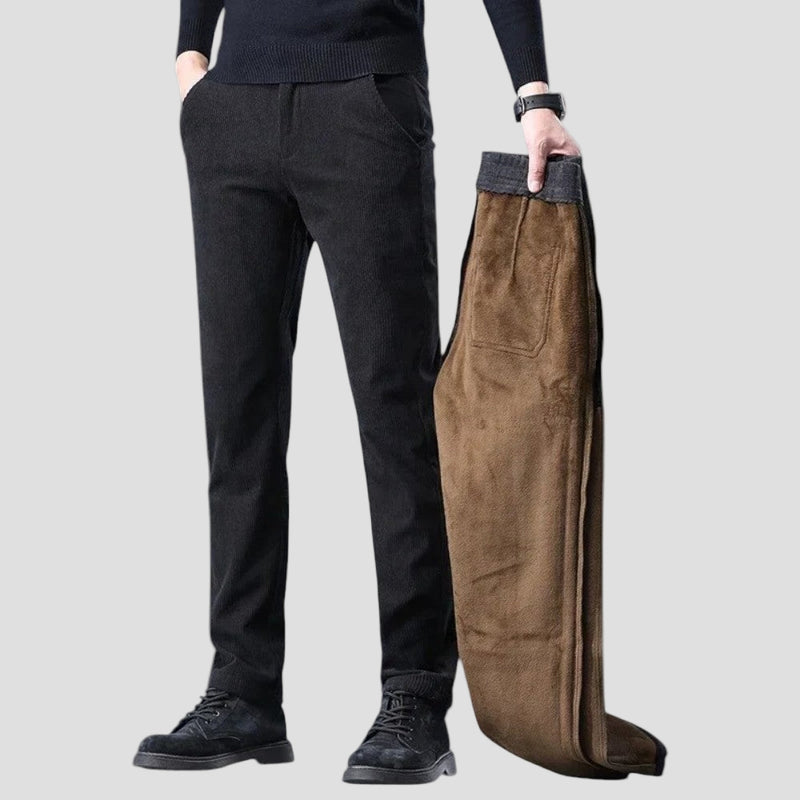 Men’s Corduroy Winter Trousers – Soft Fleece-Lined Design