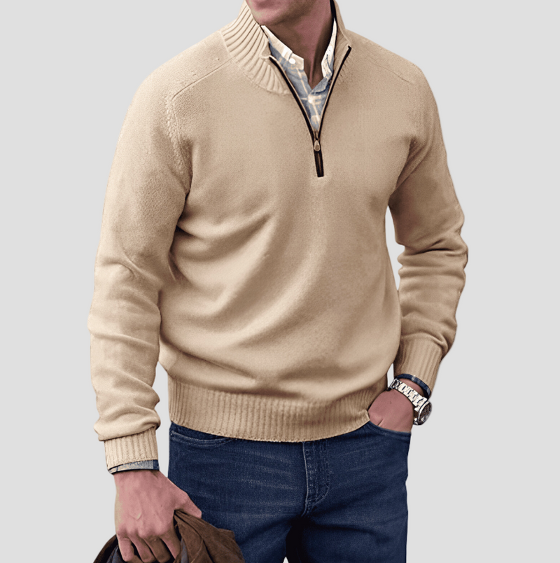 Elegant Men’s Cotton Sweater