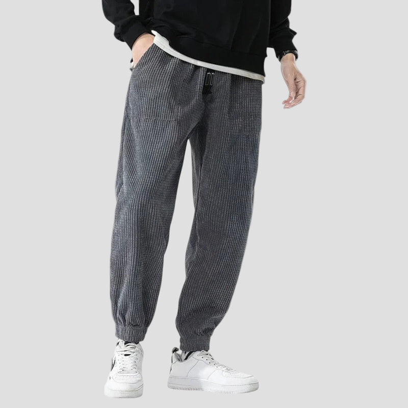 Men’s Relaxed Corduroy Jogger Trousers – Baggy Fit