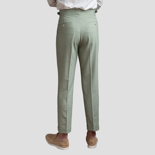 Men’s Tailored Pleated Trousers – Elegant Fit