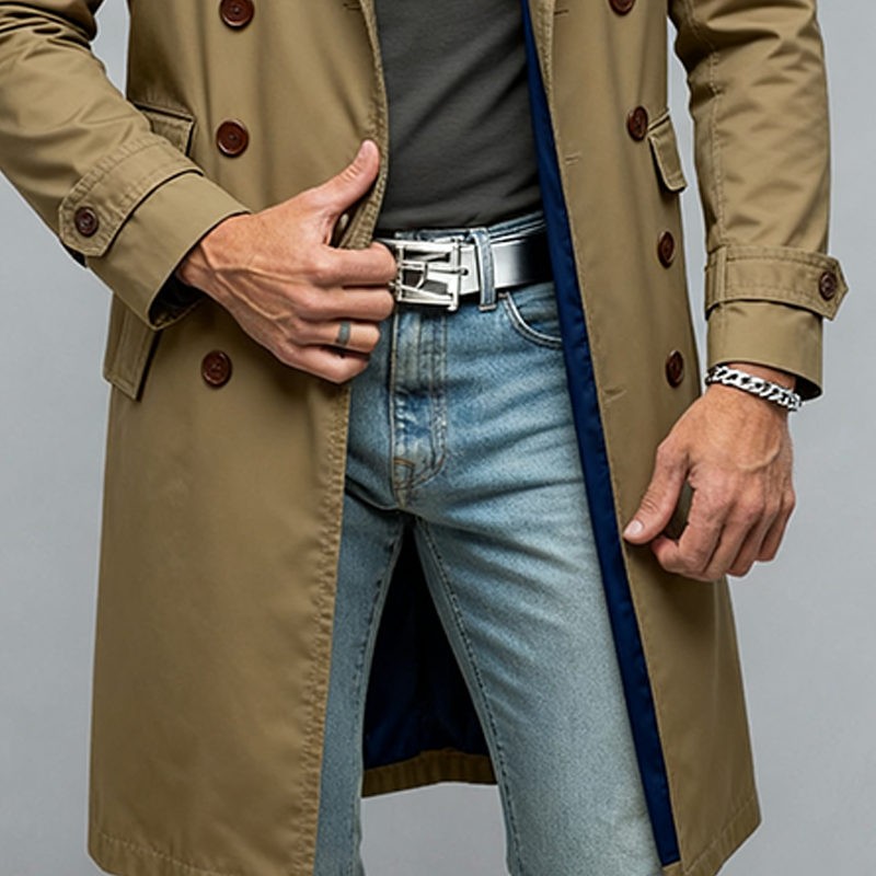 Double-Breasted Cotton Men’s Coat