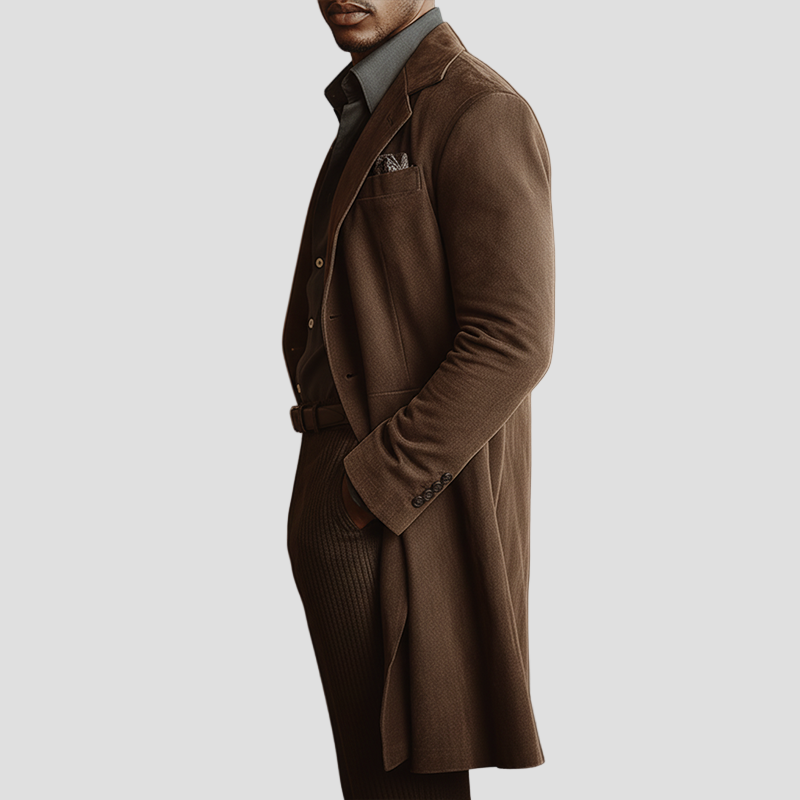 Vintage Mid-Length Suede Coat