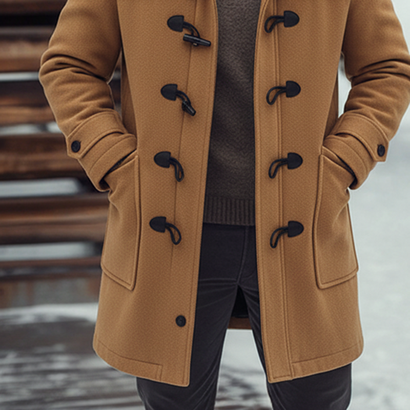 Wool Men’s Coat with Hood