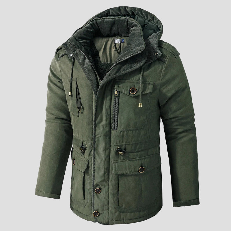 Men’s Weather-Resistant Winter Jacket with Pockets