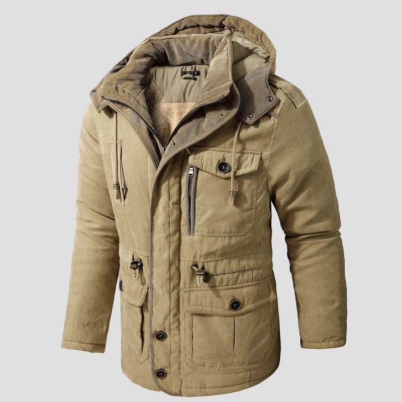 Men’s Weather-Resistant Winter Jacket with Pockets