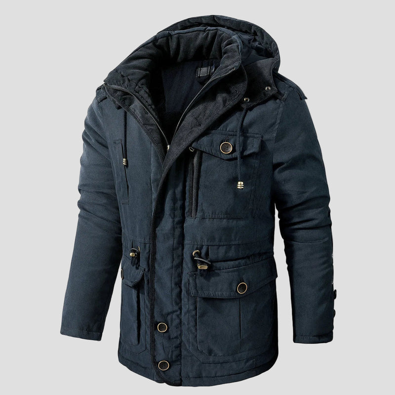 Men’s Weather-Resistant Winter Jacket with Pockets