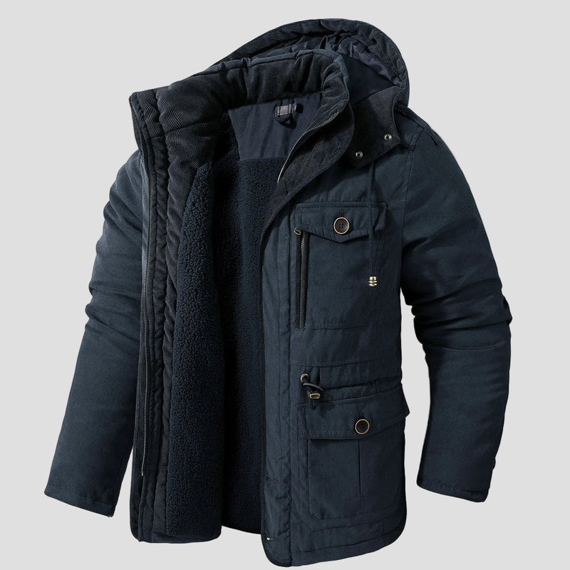 Men’s Weather-Resistant Winter Jacket with Pockets