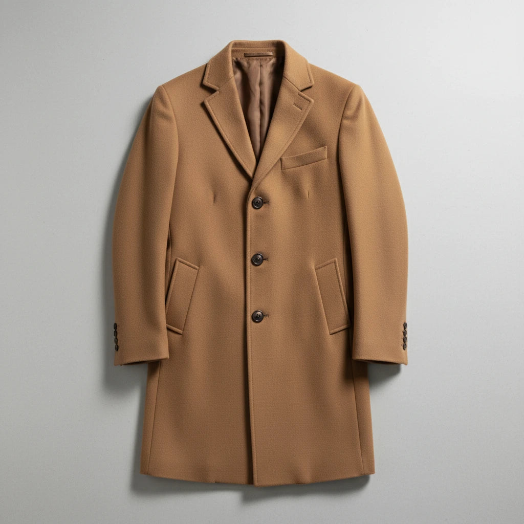 Mid-Length Coat with Collar and Buttons