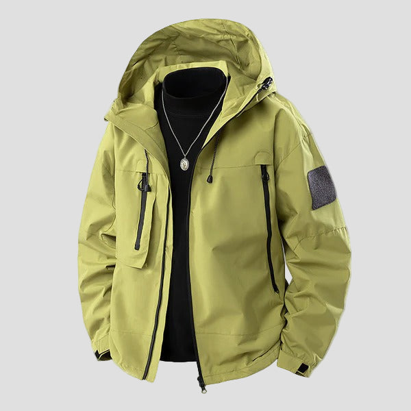 Men’s Waterproof Textured Winter Jacket with Hood