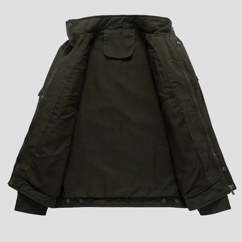 Embroidered Cotton Military Jacket