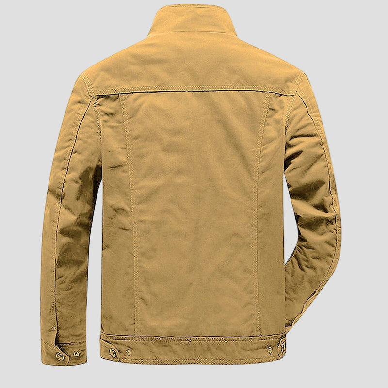 Embroidered Cotton Military Jacket