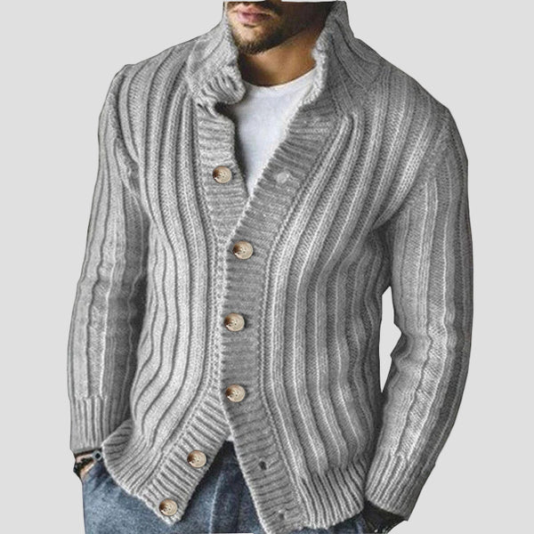 Solid Knitted Cardigan with Buttons