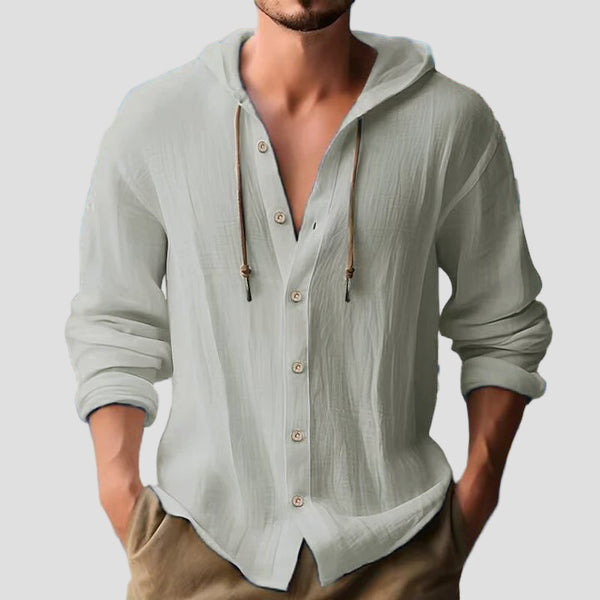 Men’s Solid Long-Sleeve Button-Up Shirt