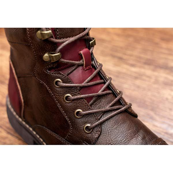 Men’s Patchwork Leather Ankle Boots