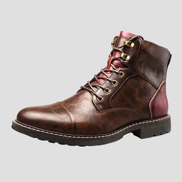 Men’s Patchwork Leather Ankle Boots