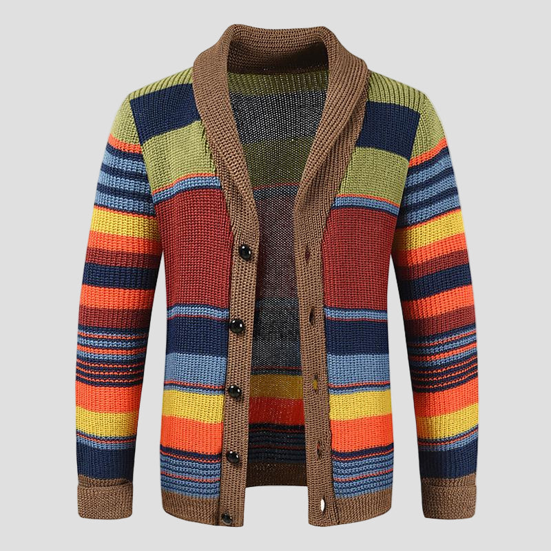 Colorful Knitted Men’s Cardigan