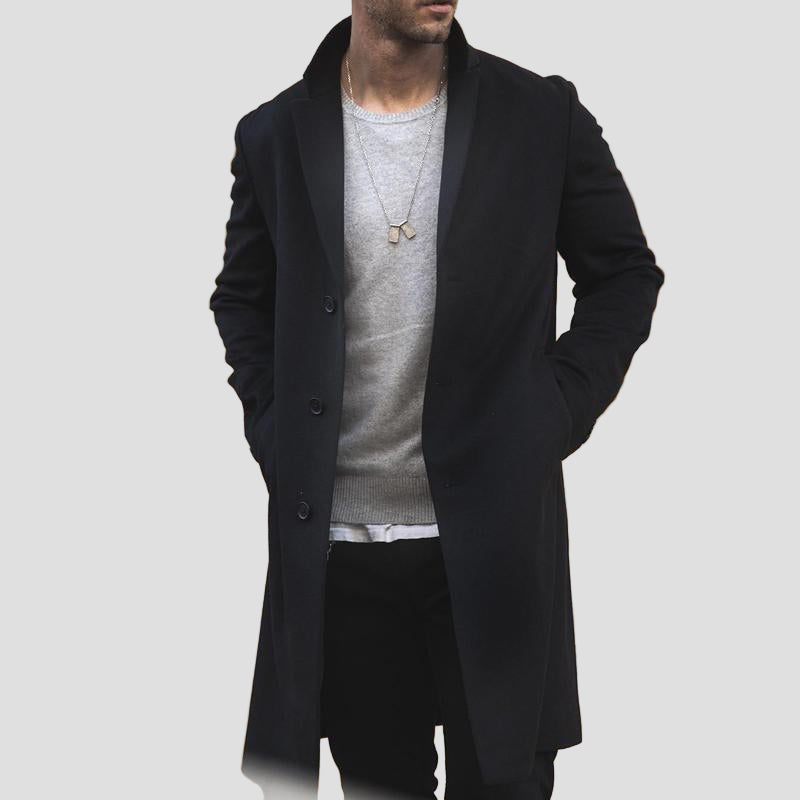 Mid-Length Coat with Collar and Buttons